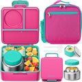 60 oz Kids Bento Lunch Box Set with 8 oz Thermos - Leakproof Insulated