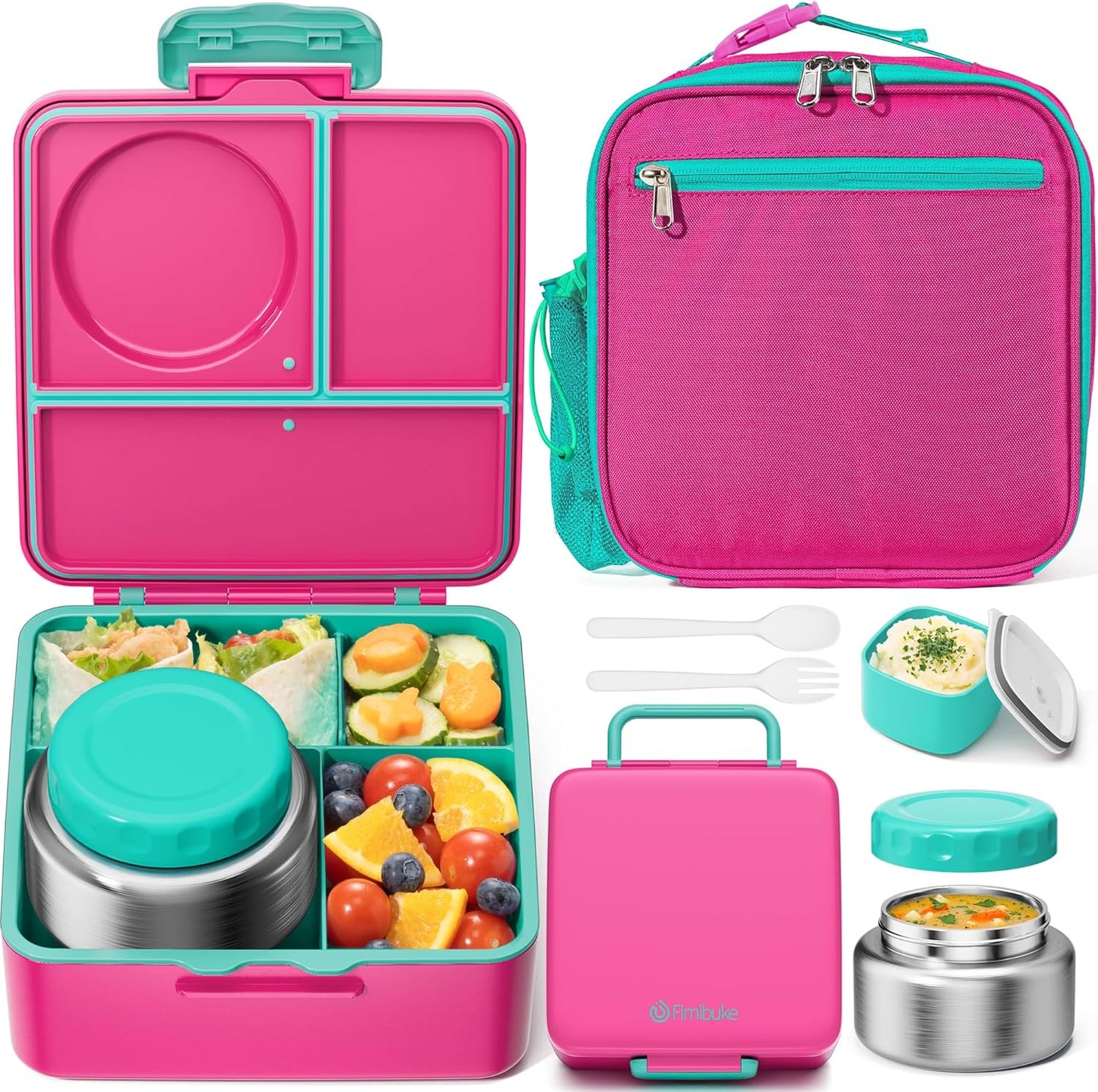 Fimibuke Bento Lunch Box Set for Kids with Insulated Thermos