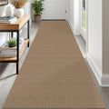 3x12 Orange Tan Brown Washable Runner Rug - Non Slip Cotton Blend