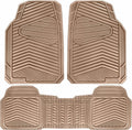 CAR PASS Rubber Car Mats All Weather 3-Piece Set - Trim to Fit