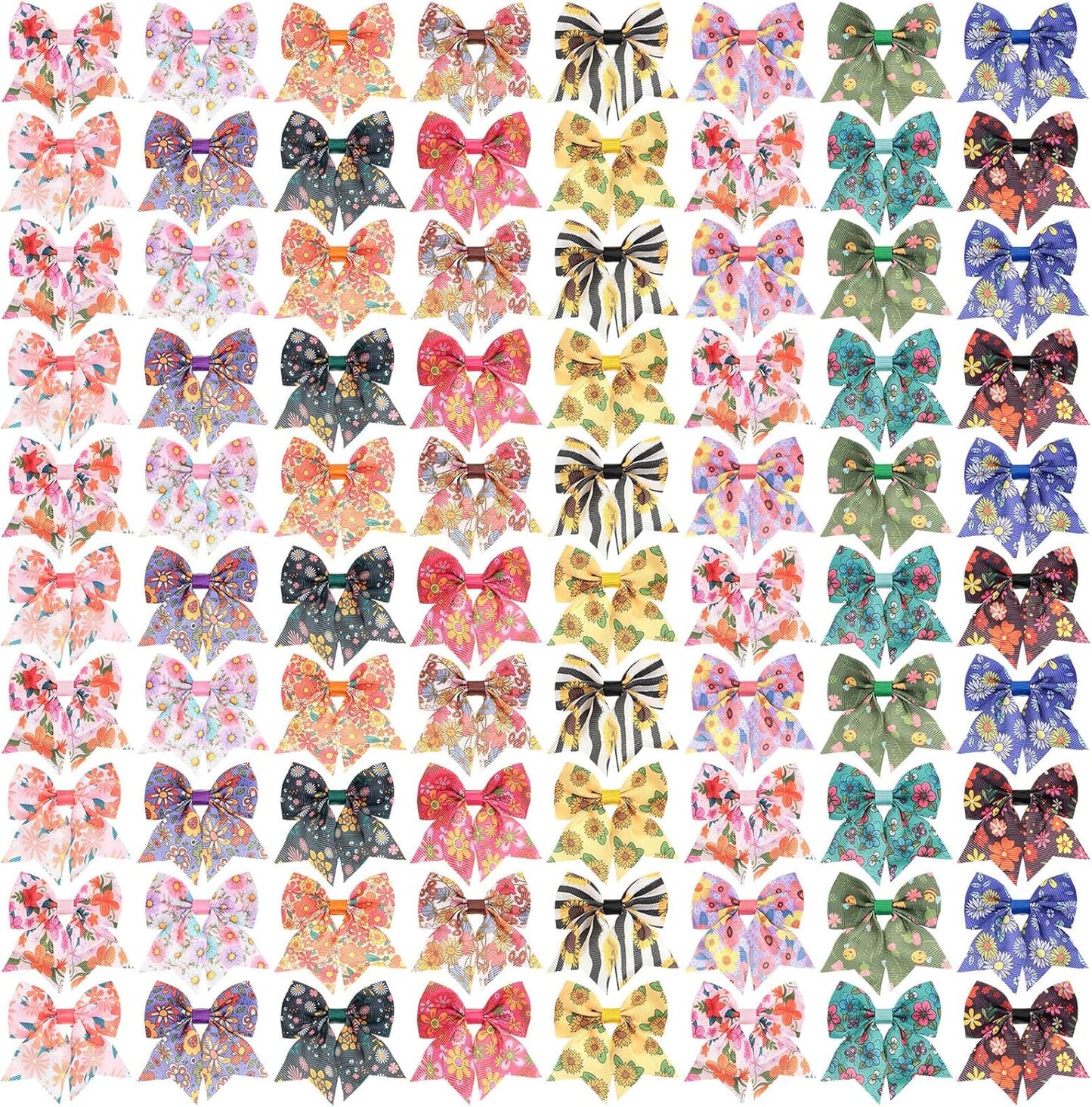 Wesiti 80 Pcs Dog Bows Ties for Small Dogs with Cute Patterns