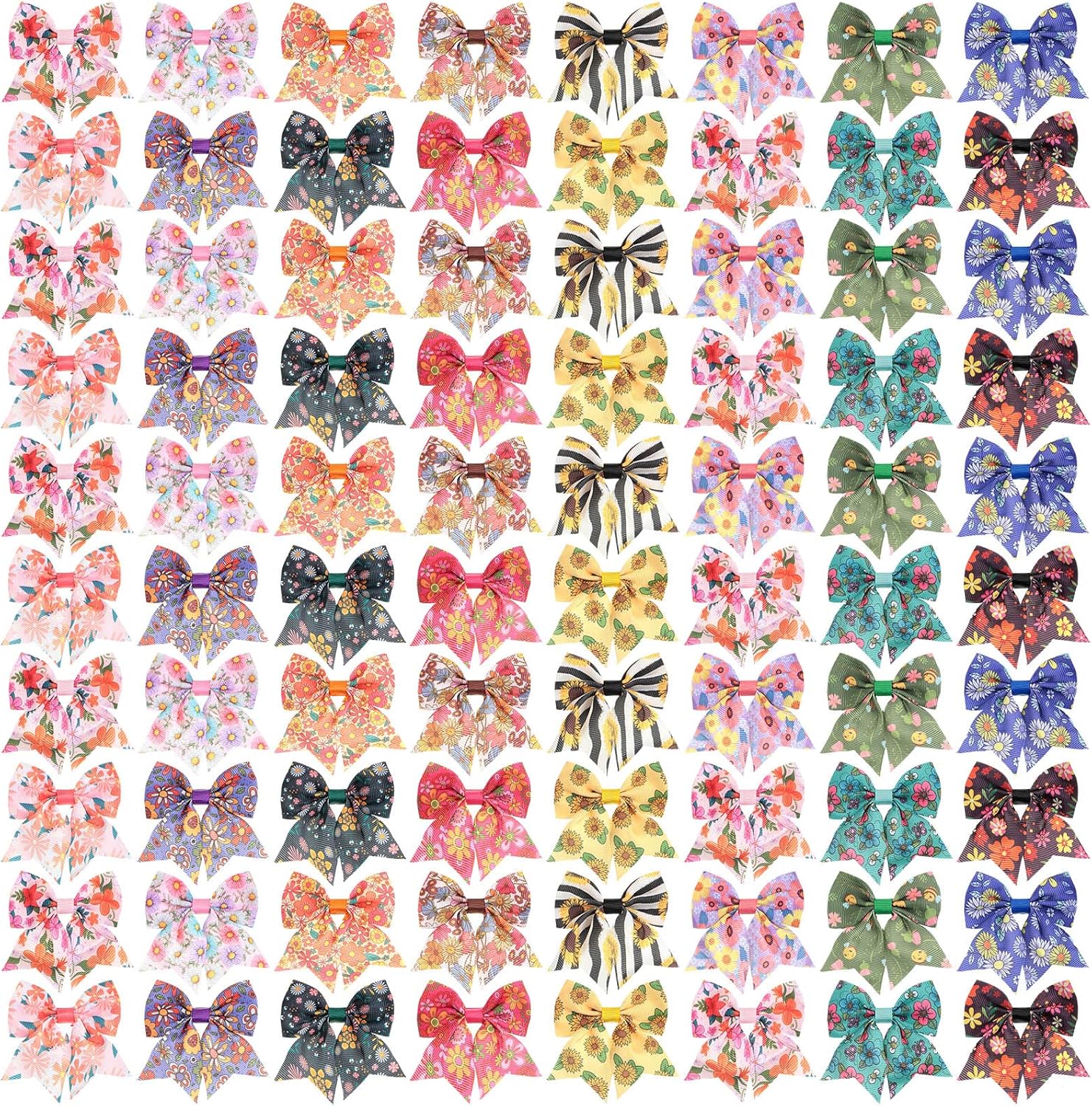Wesiti 80 Pcs Dog Bows Ties for Small Dogs with Cute Patterns