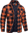 Men's Quilted Lined Flannel Shirt Jacket - Warm Heavyweight Coat