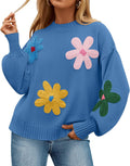 ZESICA Women's Long Puff Sleeve Sweater - Cozy Ribbed Pullover