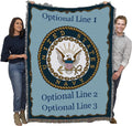 U.S. Navy Emblem Blanket - Woven Cotton Tapestry Throw (72x54)