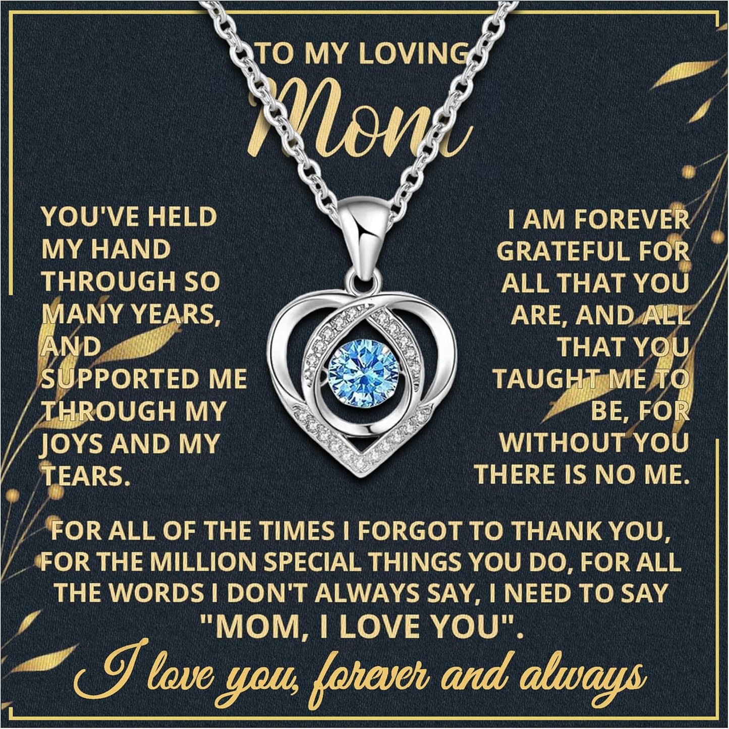 Mom Necklace Gift for Women from Son Daughter - 925 Silver