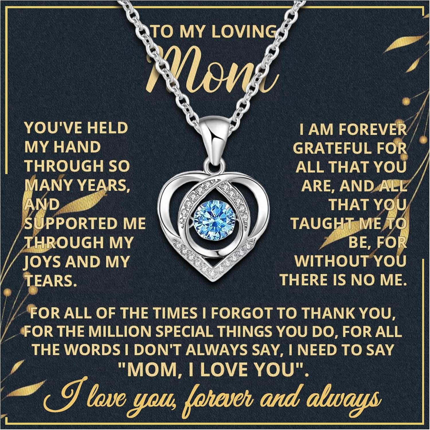 Mom Necklace Gift for Women from Son Daughter - 925 Silver