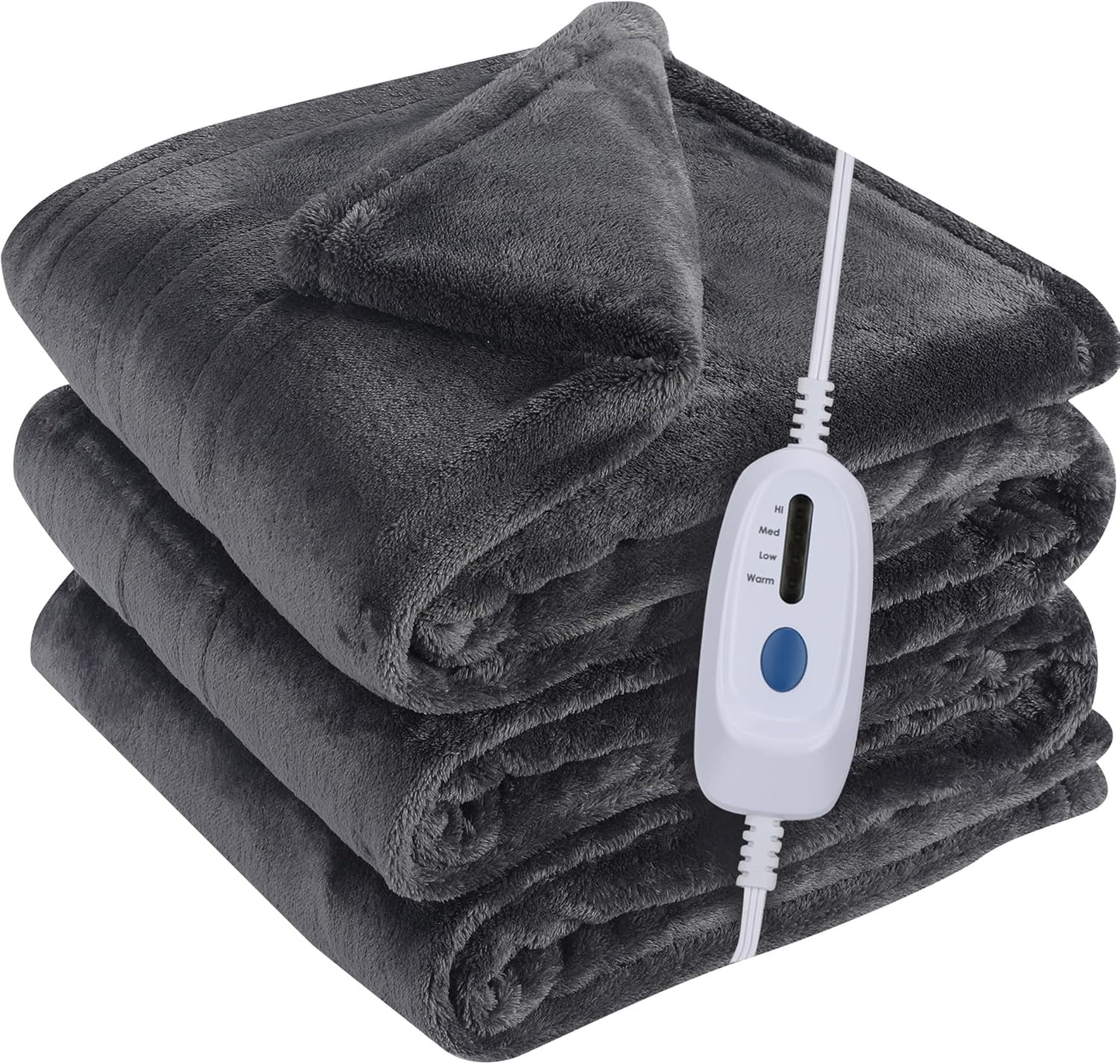 McJaw Heated Electric Blanket Soft Plush Flannel Full Size