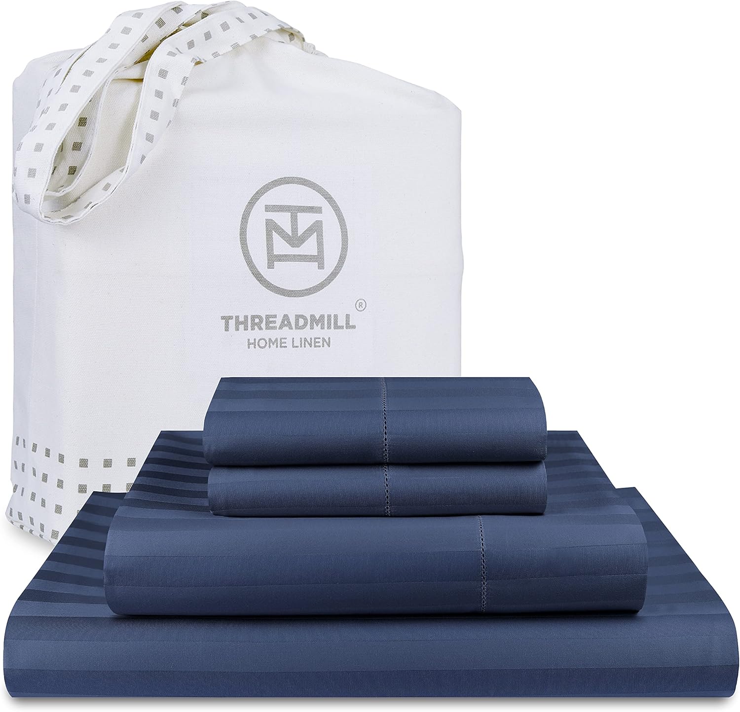 Threadmill 500 Thread Count King Size Damask Stripe Sheet Set