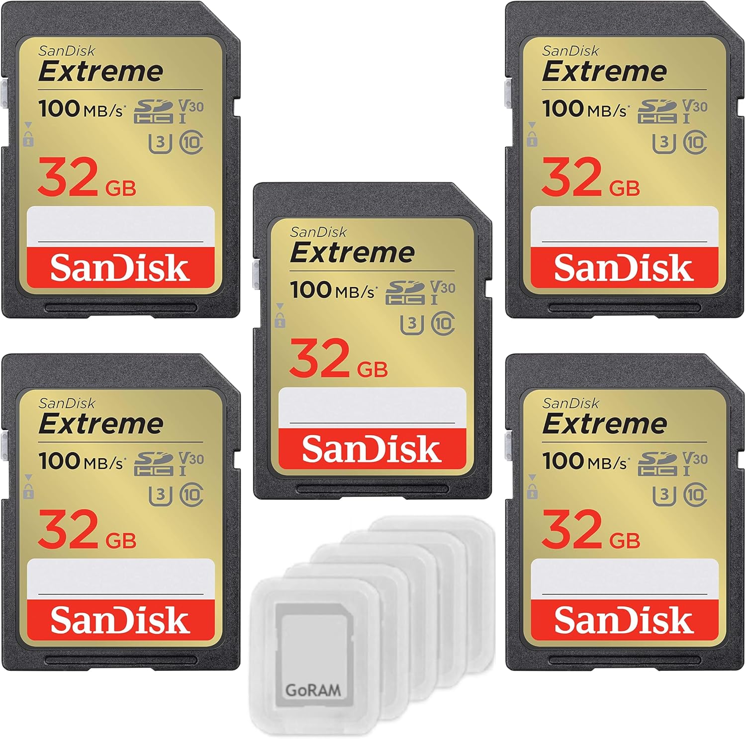 SanDisk 32GB 5-Pack SDHC Memory Card Bundle