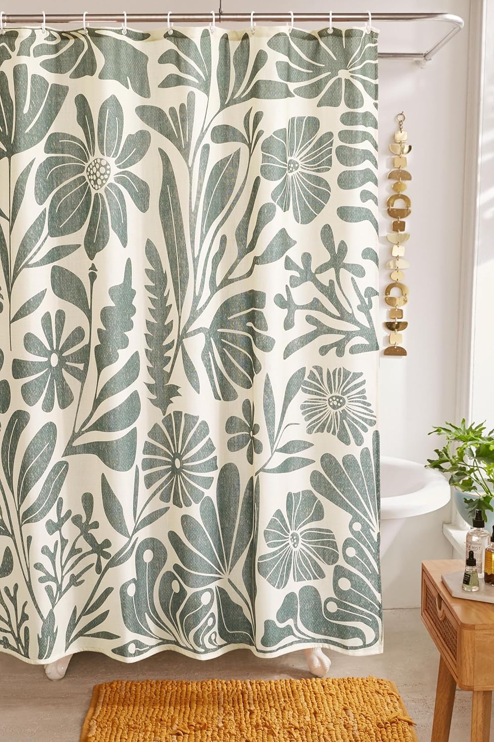 Farmhouse Floral Shower Curtain Set