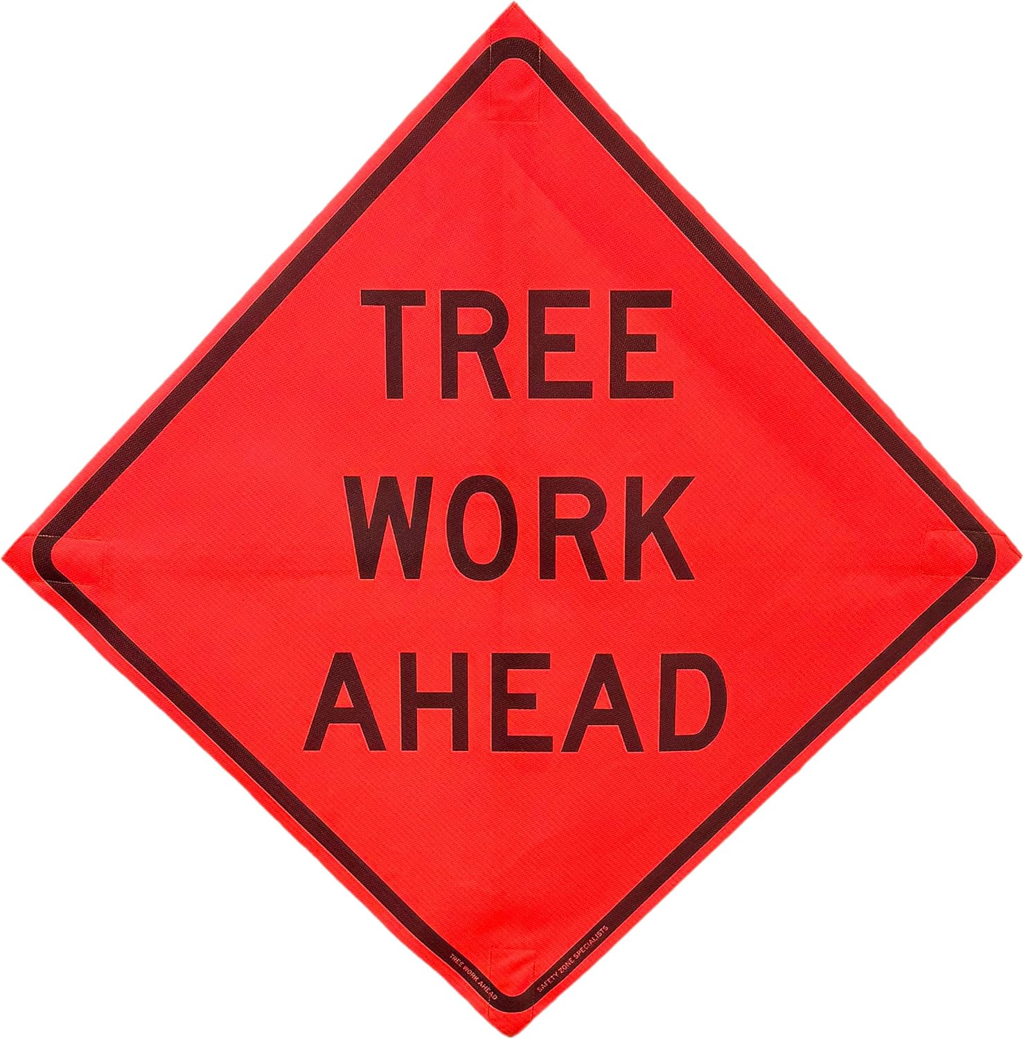 48 x 48 Safety Orange Mesh Traffic Control Signs for Tree Work