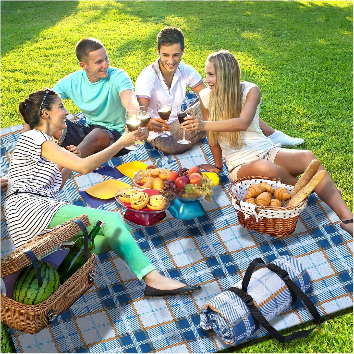 Extra Large Checkered Picnic Blanket for Outdoor Adventures