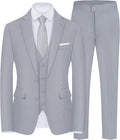 Men's Slim Fit 5-Piece Suit Set with Stretch - Tailored (Style QP4J)
