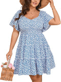 Stylish Plus Size Mini Dress for Women Featuring Sweetheart Neckline