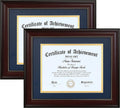 DOAI ART 8.5x11 Diploma Frame Set of 2 Classic Mahogany - Double Mat