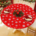 Round Spandex Christmas Tablecloth - Stretch Waterproof Fit for 57ft