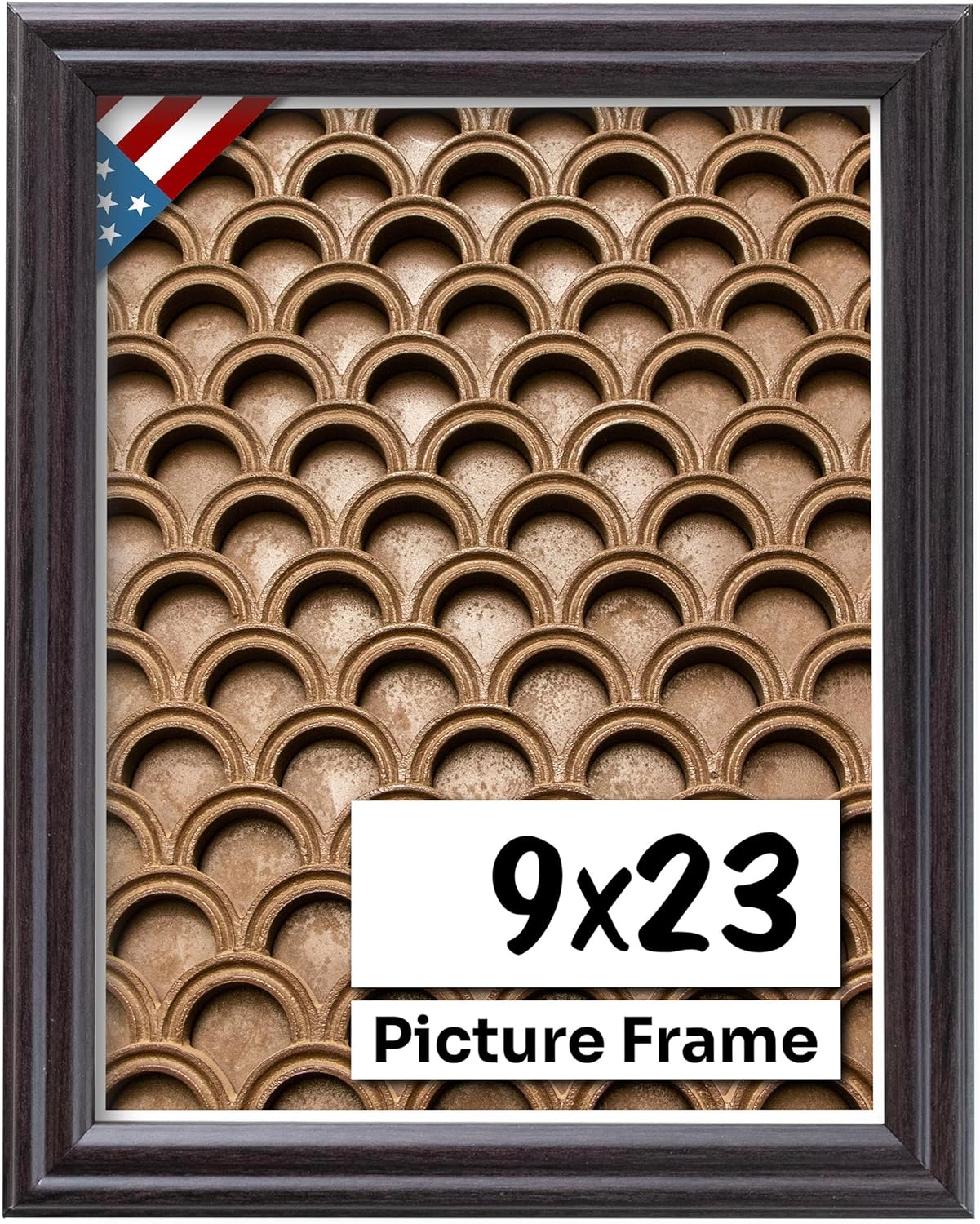 Coffee Brown 9x23 Picture Frame - Handmade Solid Wood Frame