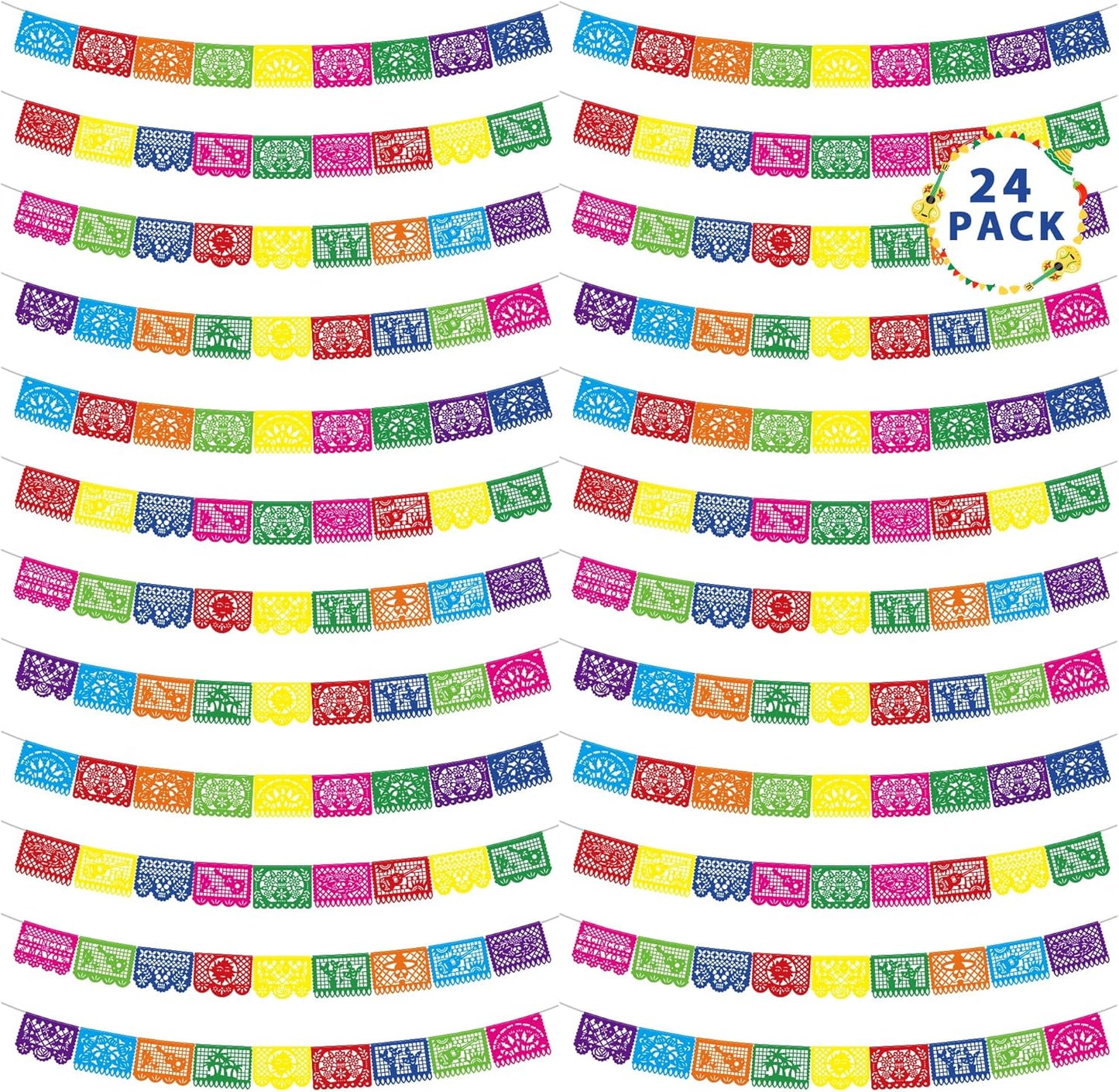 24 Pack Mexican Party Decorations for Fiesta Celebrations