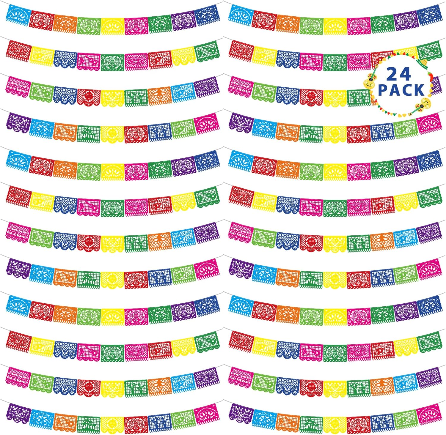 24 Pack Mexican Party Decorations for Fiesta Celebrations