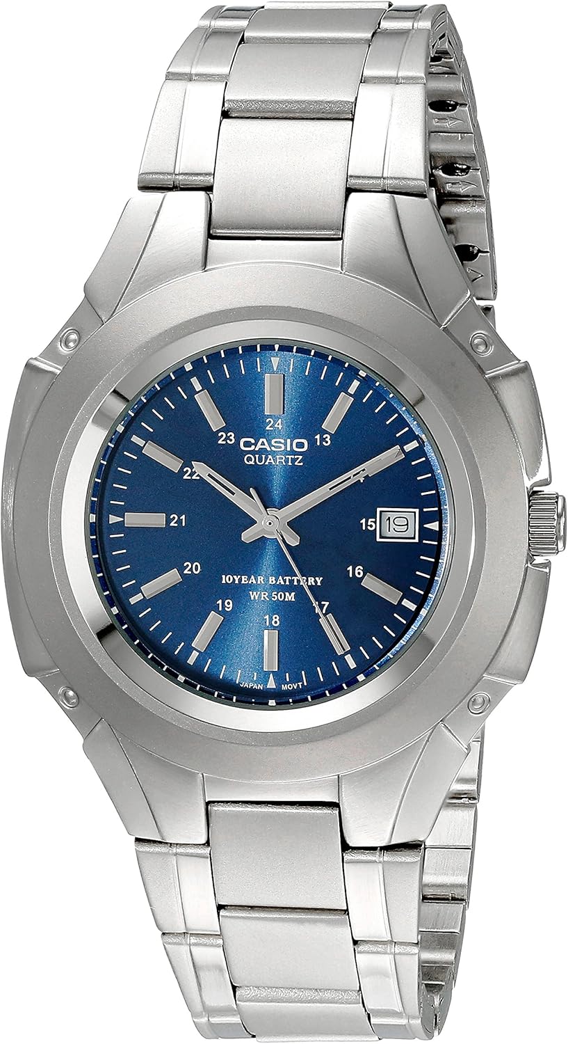 Casio Men's Stainless Steel Dress Watch - 10-Year Battery