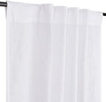 Linen Tab Top Curtains 50x108 White - Farmhouse Linen Panel