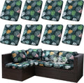 8Pcs Patio Cushion Covers Stretch Replacement Slipcovers - Durable Fit