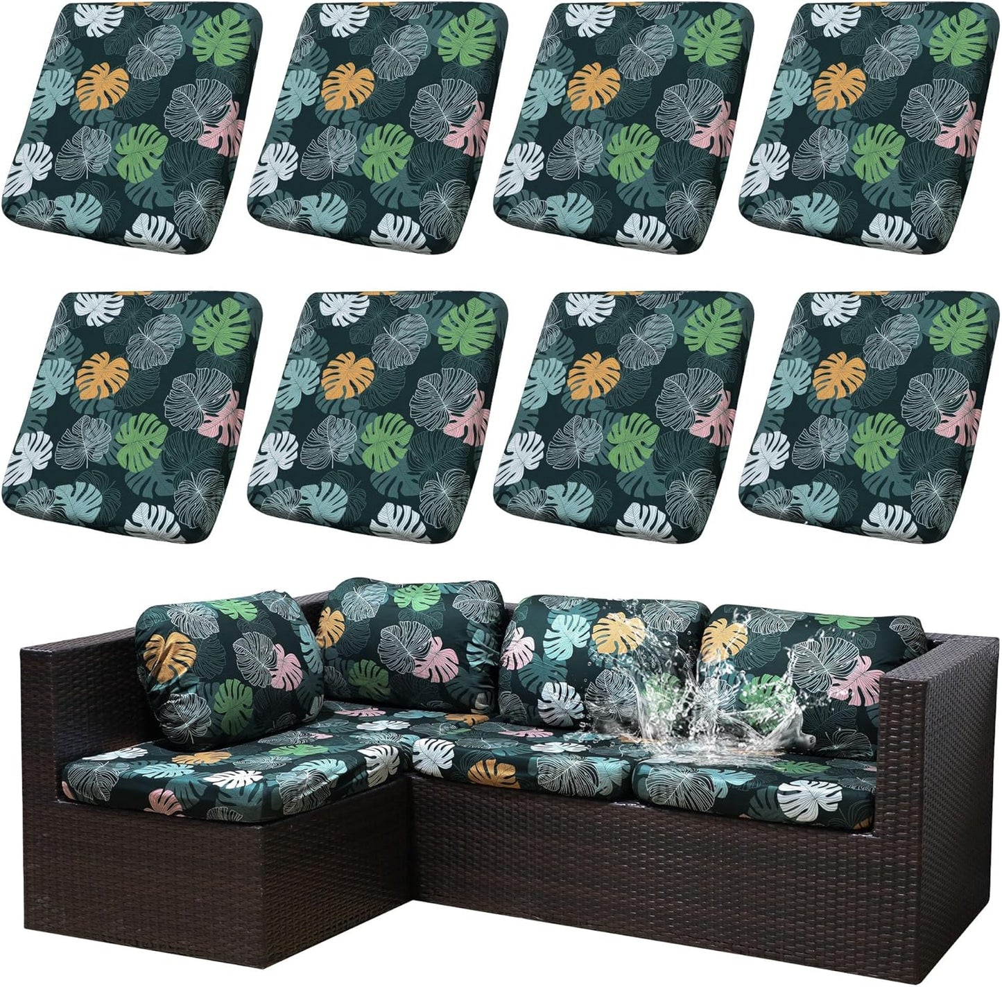 8Pcs Patio Cushion Covers for Stylish Outdoor Furniture Protection