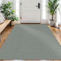 EARTHALL Washable Area Rug 4x6 Ft Non Slip - Green/Grey Entry Rug