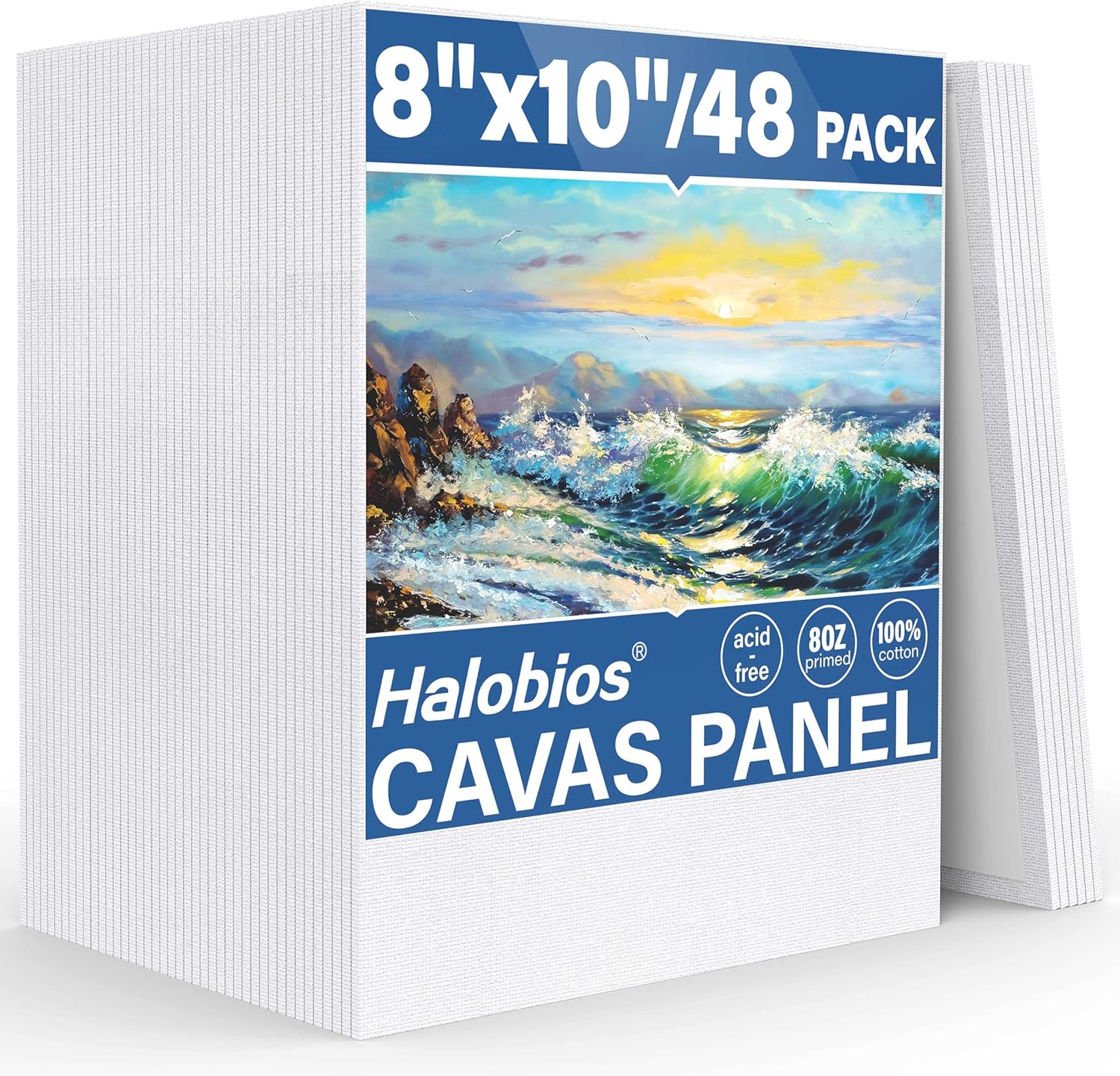 Canvas Boards for Painting 8x10 Inch - 48 Pack Art Supplies