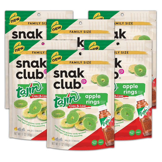 Snak Club Tajin Apple Rings - Sweet & Spicy Gummy Snacks