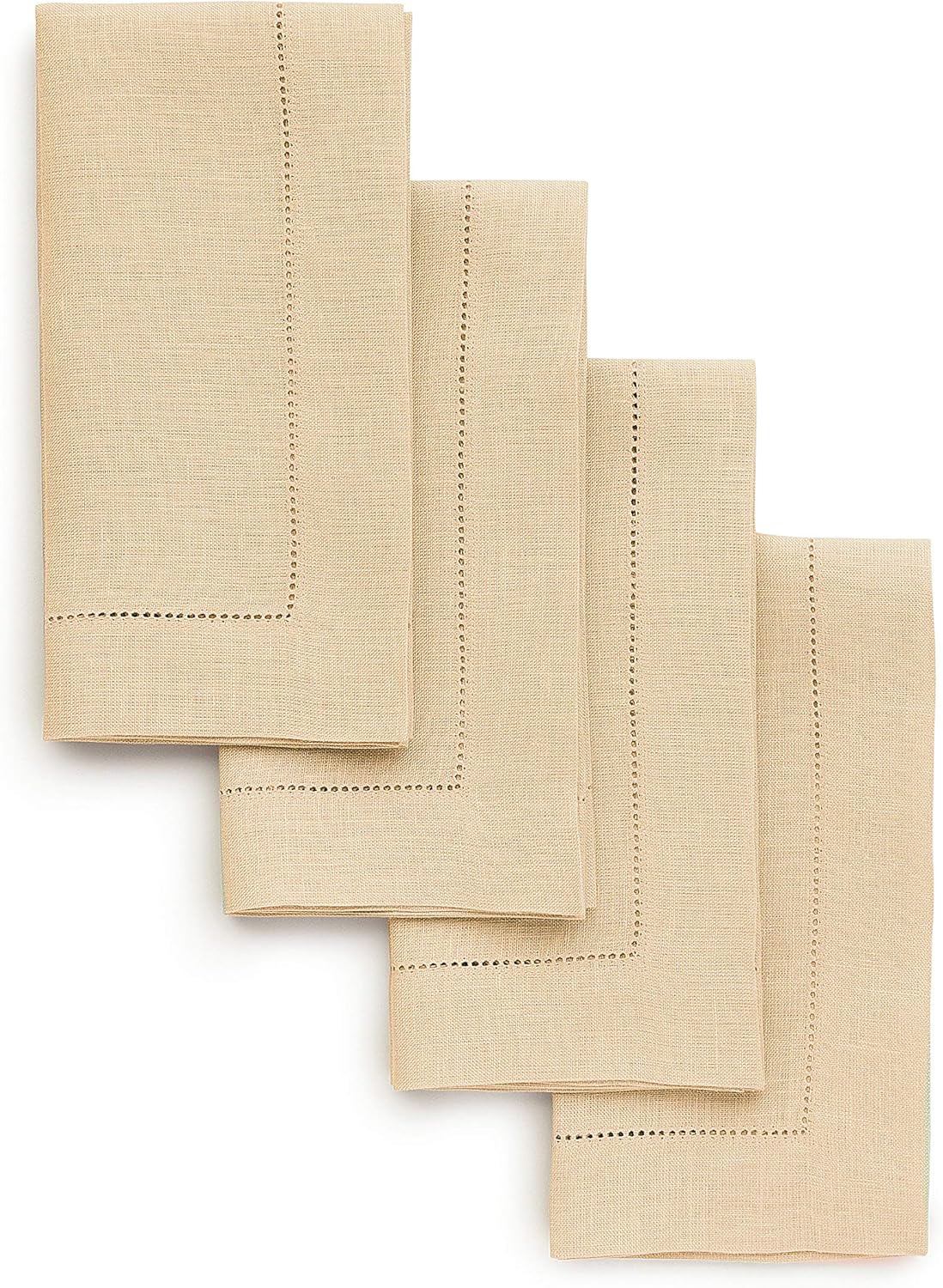 Classic Hemstitch Linen Napkins Set of 4 for Elegant Dining