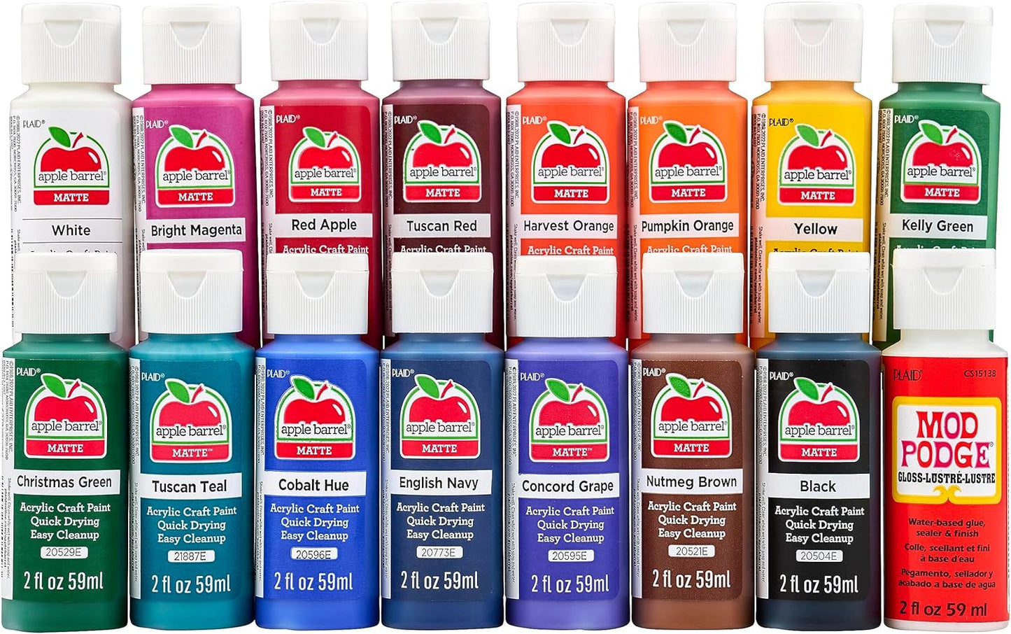 Vibrant Fall Paint Kit, 15 Colors + Mod Podge