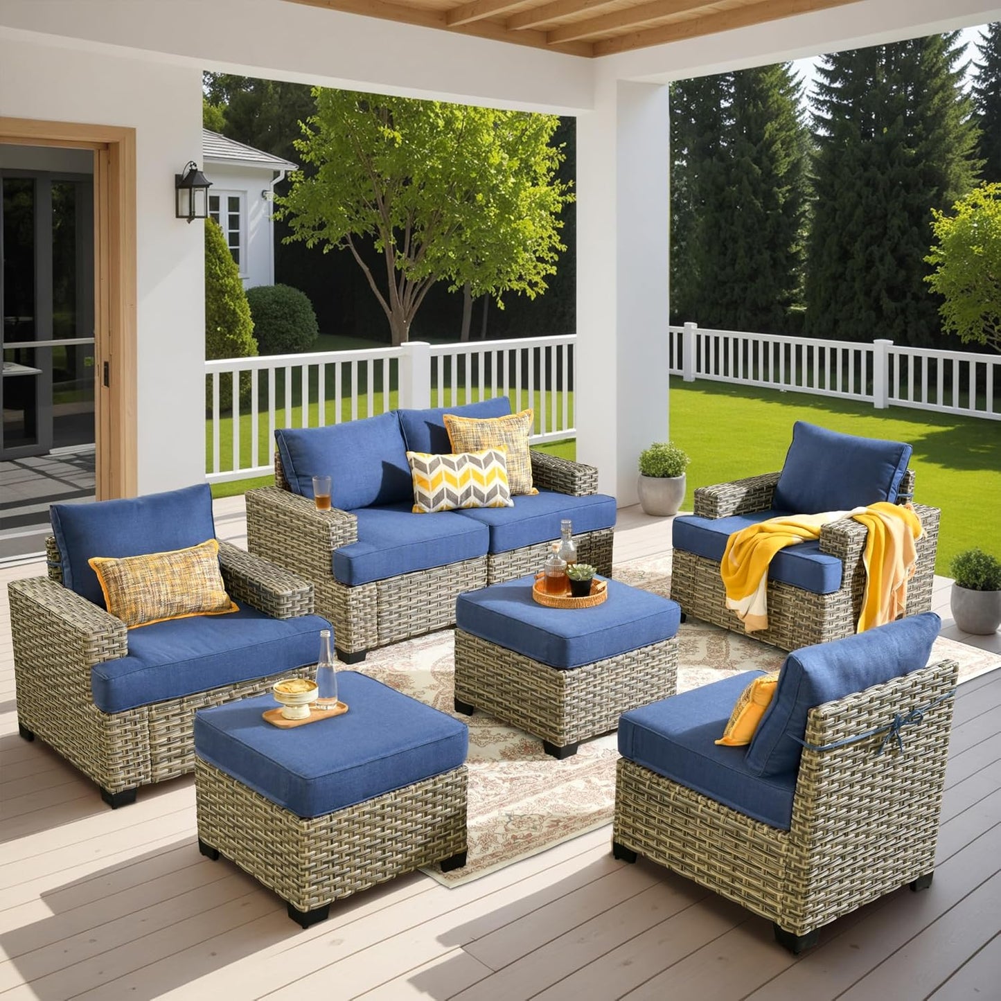 HOOOWOOO Outdoor Sectional Patio Furniture Set for Comfort