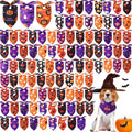 Halloween Dog Bandanas Bulk 100 Pack - Variety of Pumpkin & Ghost