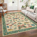 Mushroom Washable Area Rug 6x9 - Soft Low-Pile Non-Slip Mat