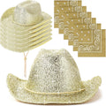 12 Pcs Sparkly Cowboy Hats and Bandanas for Western Parties