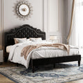 Allewie Queen Velvet Bed Frame with Adjustable Headboard - Stylish