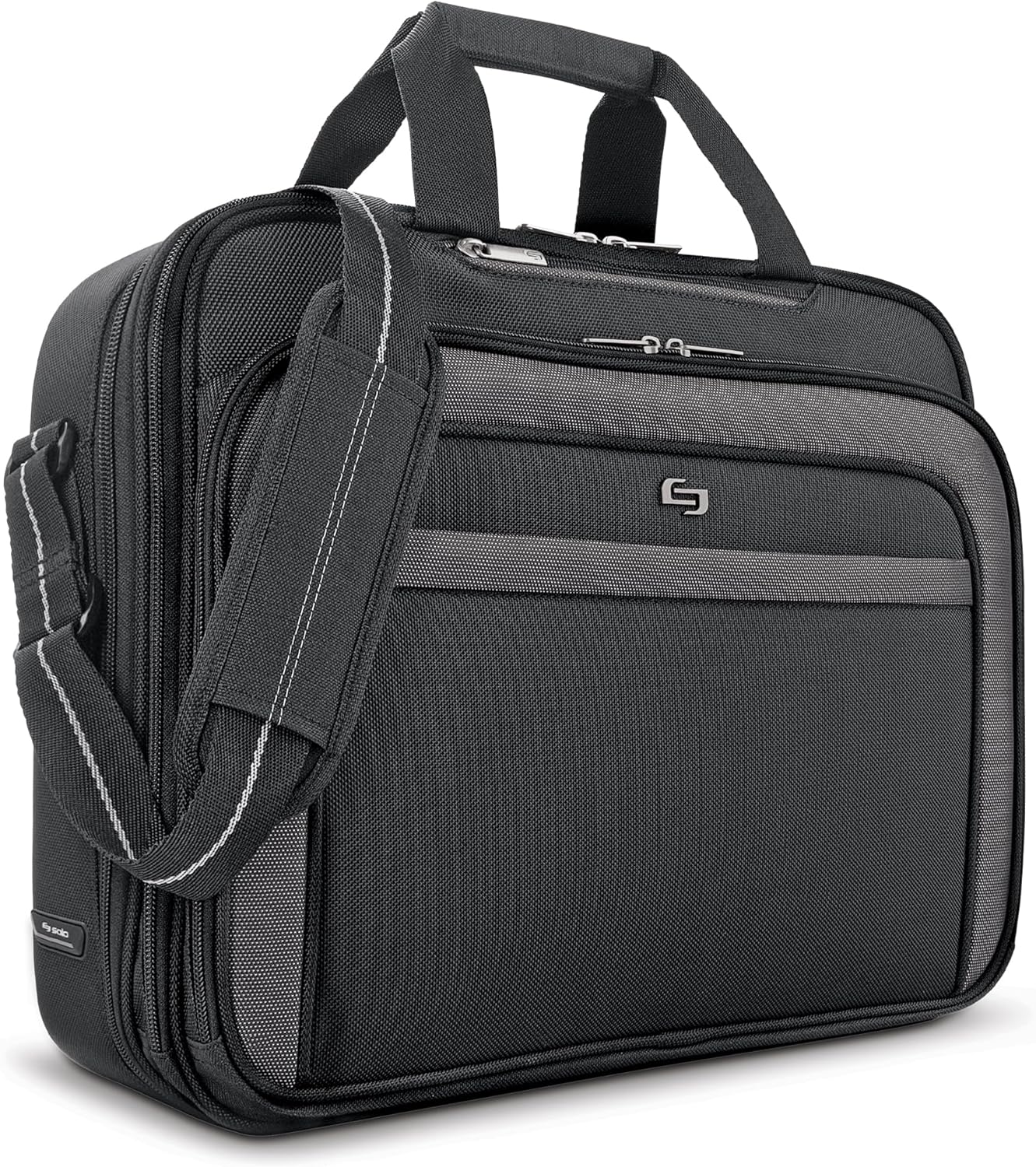 Solo New York Briefcase for Laptop Travel & Work - Empire Black