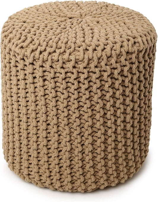 REDEARTH Pouf Ottoman - Stylish Knitted Foot Stool for Home