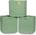 NaturalCozy 13 Inch Cube Storage Bins 3-Pack - Sturdy Cotton Rope