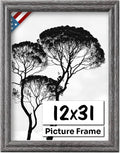 Barnwood Gray 12x31 Picture Frame.75 in Wide - Rustic Solid Wood