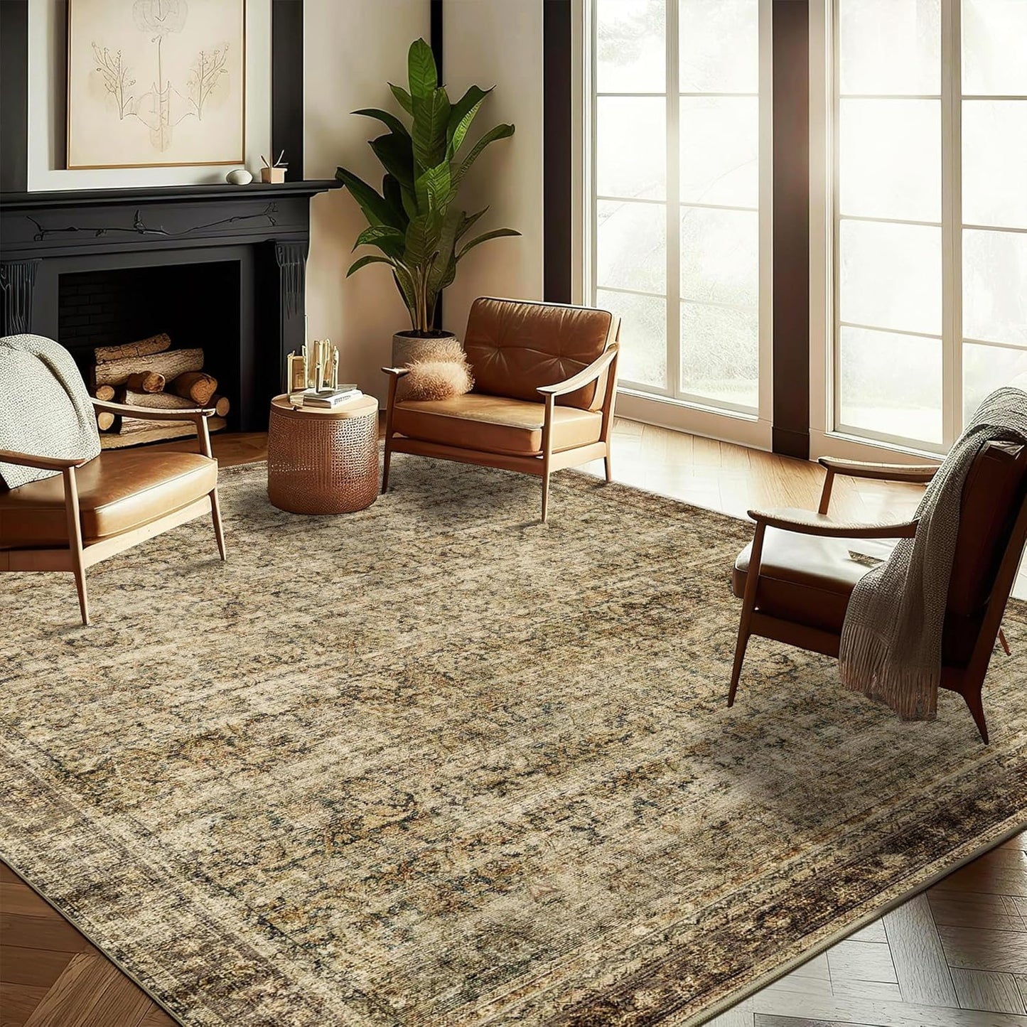 Vintage Traditional Area Rug 8x10 for Living Room and Office