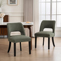 Wooden Dining Chairs Set of 2 - Modern Fabric Upholstered Dining