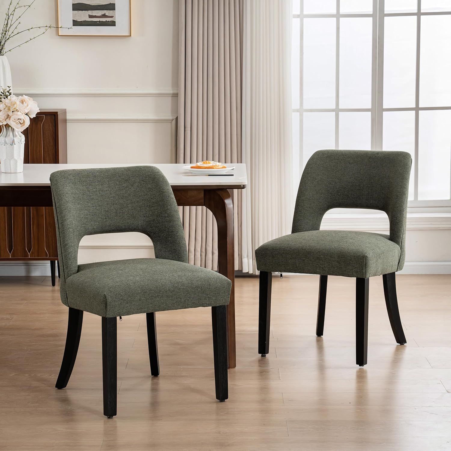 VKNOW Wooden Dining Chairs Set of 2 for Modern Dining Rooms