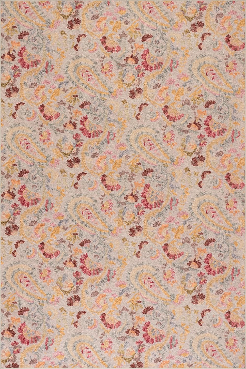 INES Multi Machine Washable Rug - Floral Pattern, 2 X 3 Feet