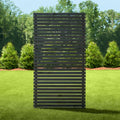 6ft H x 3.1ft W Charcoal Wood Privacy Screen - Easy Drill Free Install