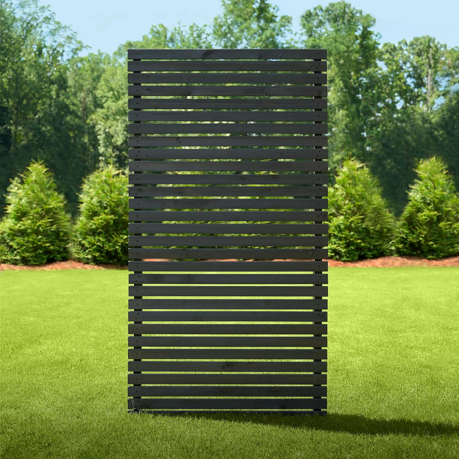 6ft H x 3.1ft W No Dig Enclo Charcoal Wood Privacy Screen