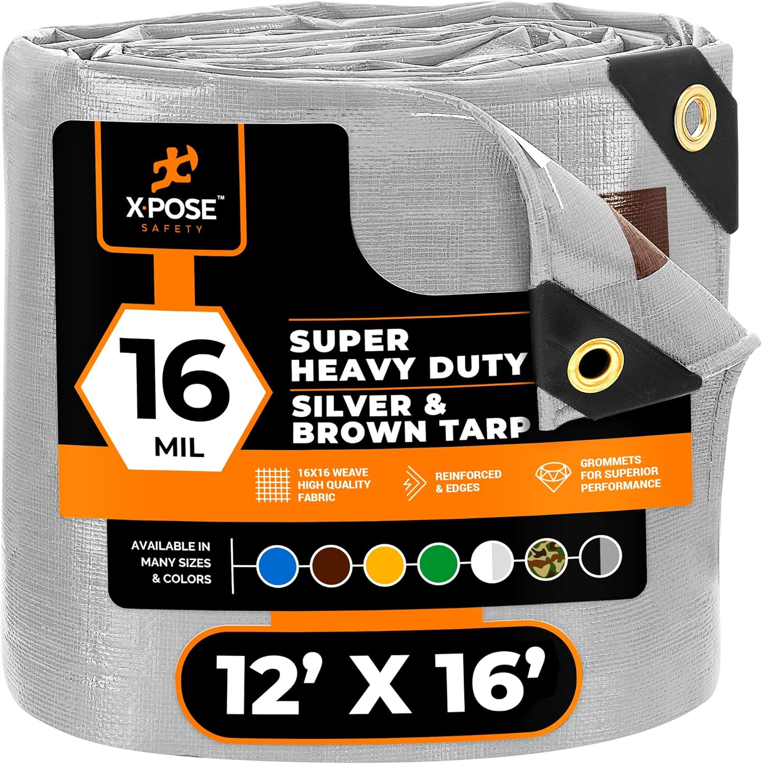12ft x 16ft Super Heavy Duty Poly Tarp Cover for All Weather Use
