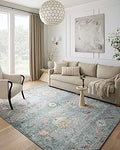 Margot Collection MAT-06 Denim/Multi Accent Rug 2 ft x 5 ft - Plush